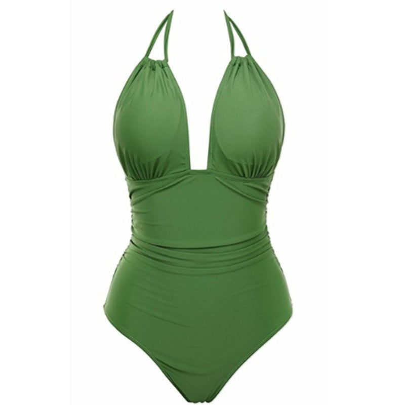 Women's Floral Swimsuit with Deep Neckline Mune Fashion