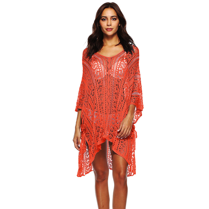 Women casual crochet kaftan with stylish V-neck Mune Fashion