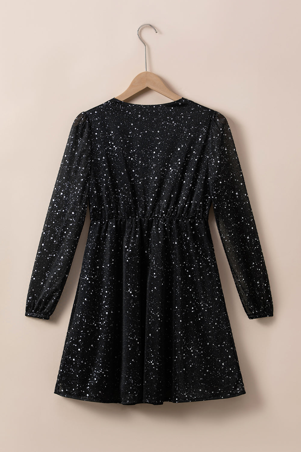Mune | Elegant black sparkling dress with mesh sleeve