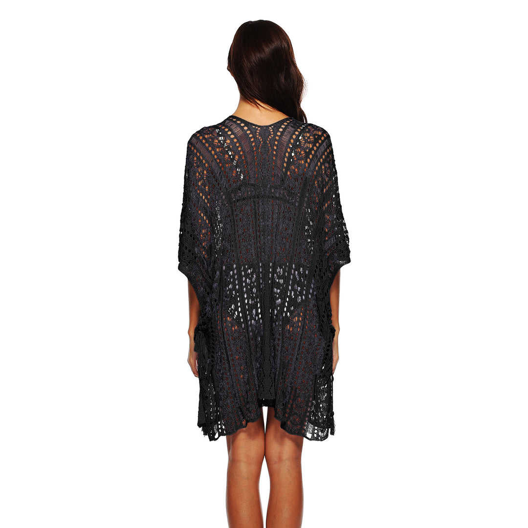 Women casual crochet kaftan with stylish V-neck Mune Fashion