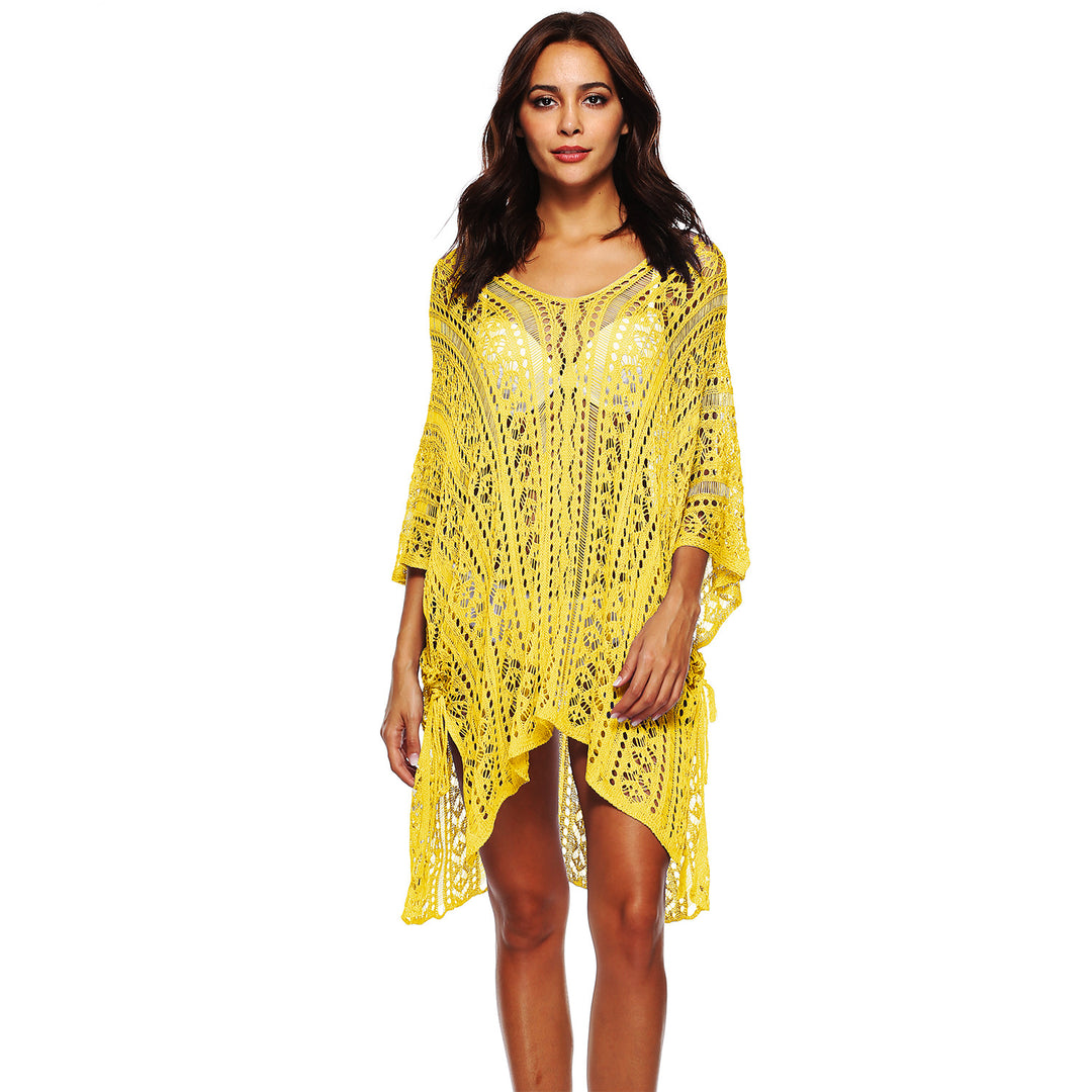 Women casual crochet kaftan with stylish V-neck Mune Fashion