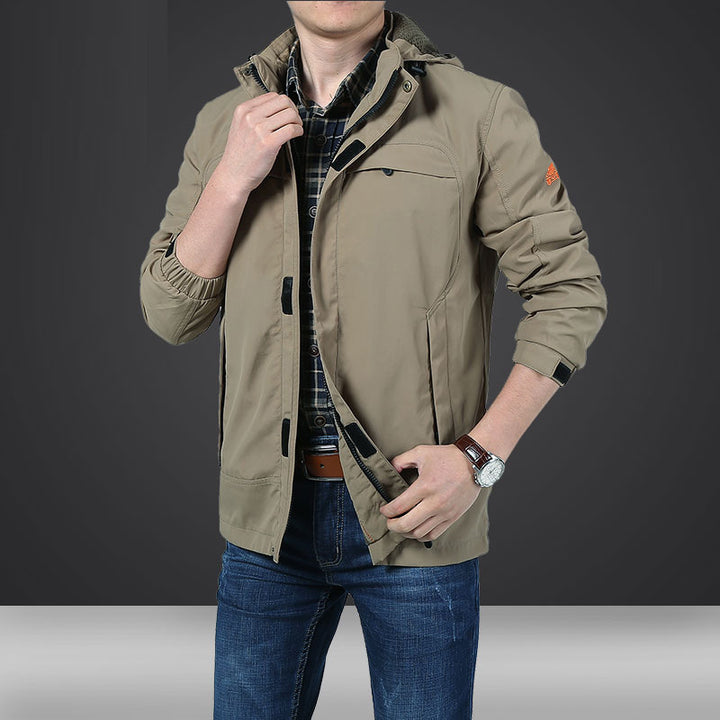 Men's lightweight hooded utility jacket with wind protection and multiple pockets Mune Fashion