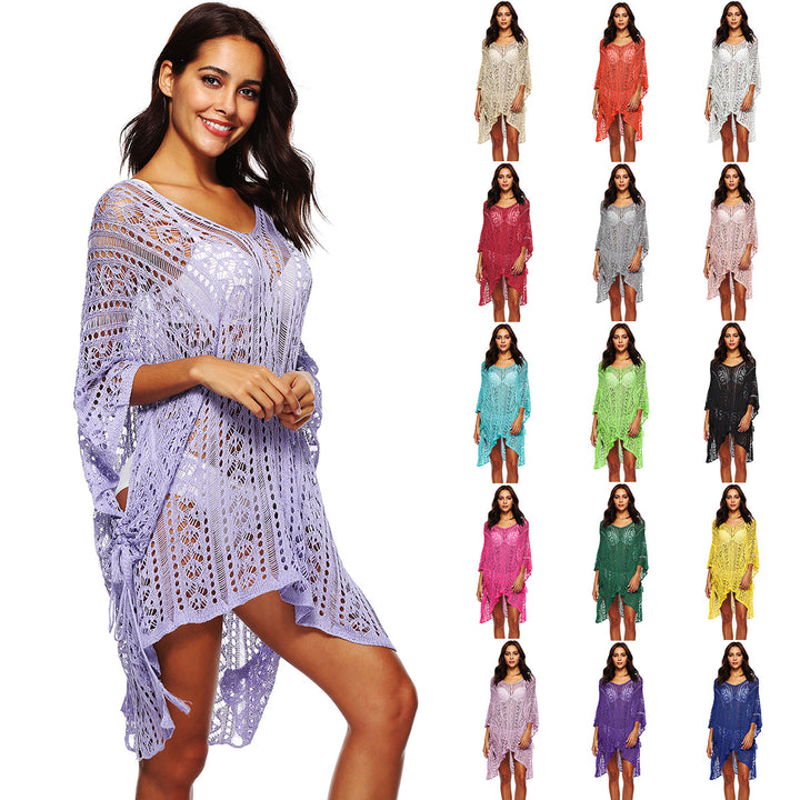 Women casual crochet kaftan with stylish V-neck Mune Fashion