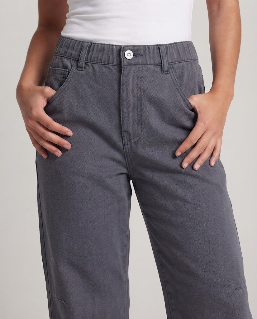 Women's Extra Wide Canvas Baggy Trousers with Low Crotch and Utility Details Mune Fashion