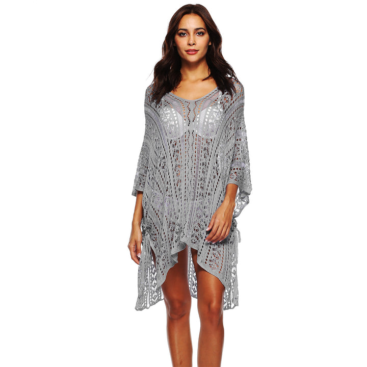 Women casual crochet kaftan with stylish V-neck Mune Fashion