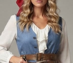 Women's Pirate Costume with Detail Embellishments Mune Fashion