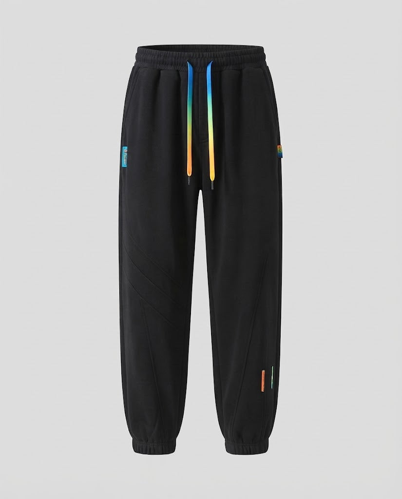 Men's loosely cut sweat jogger pants with drawstring, elastic cuffs, and cargo side pockets Mune Fashion