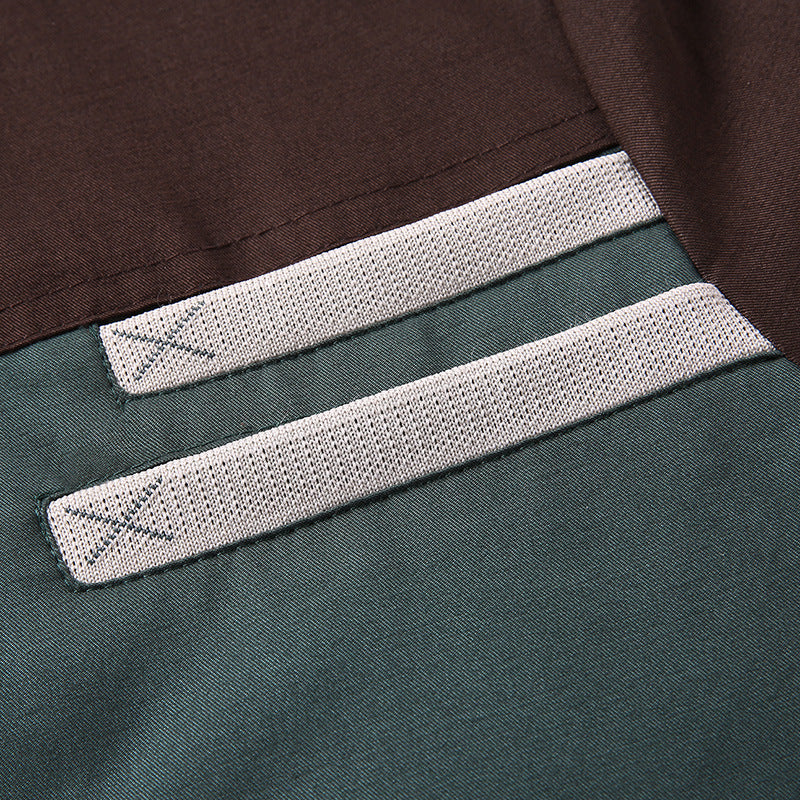 Men's College Bomber Jacket with Snap Button Placket, Contrast Trim, and Lightweight Lining Mune Fashion