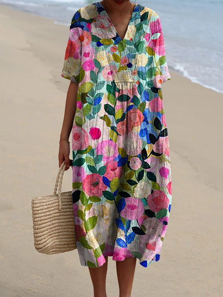 Mune Fashion | Casual dress with floral print made of breathable cotton fabric