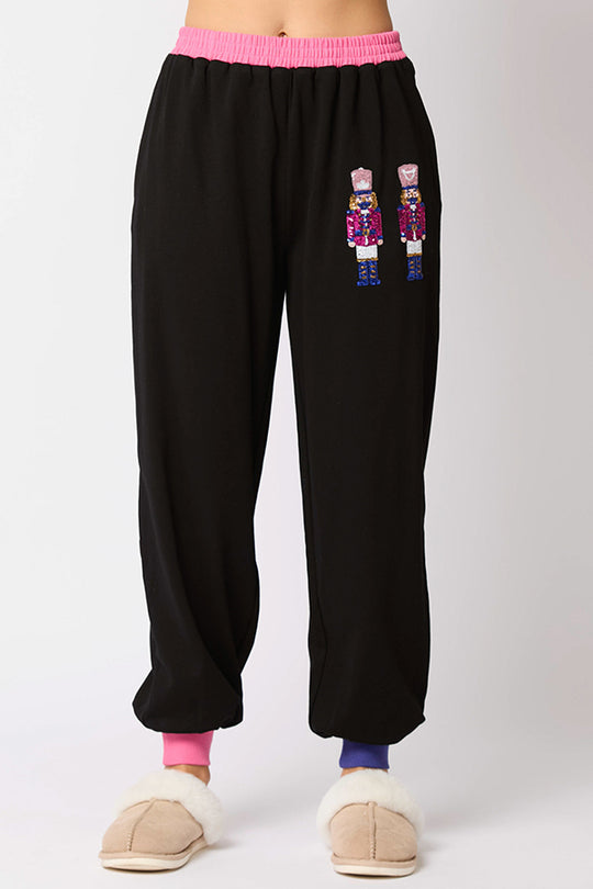 Mune | Santa Sequins Leisure Sweatshirt and Elastic Waist Loose Pocket Pants Set