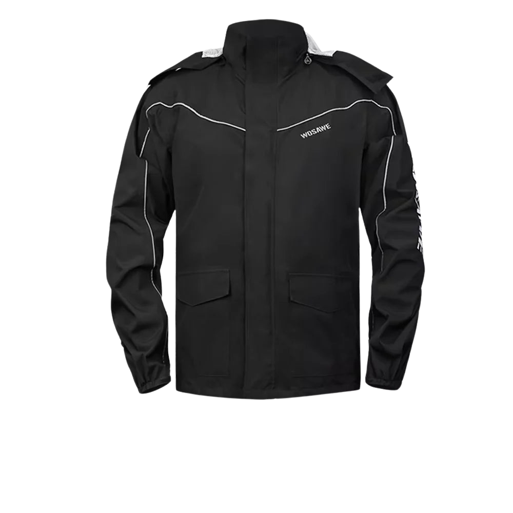 Mune | Men's Motorcycle Rain Jacket Waterproof - Reflective Black/Green S-2XL