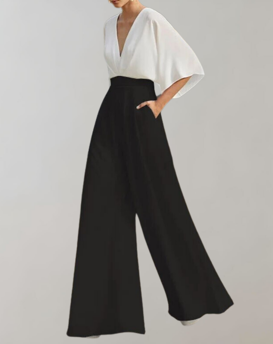 Casual romper with wide leg