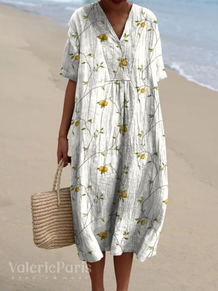 Mune Fashion | Casual dress with floral print made of breathable cotton fabric