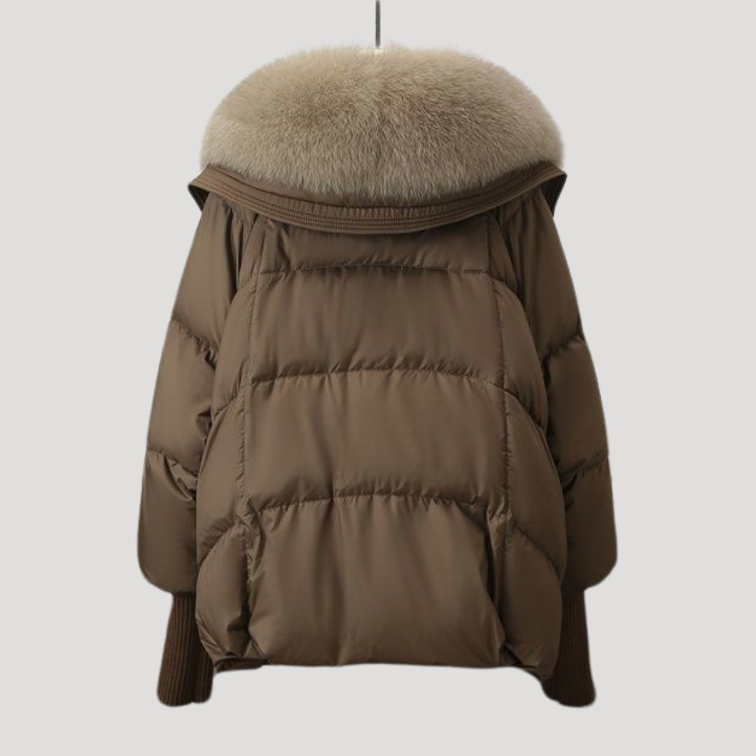 Mune | Women's Snowman Jacket Faux Fur Collar Winter Coat