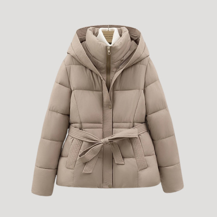 Mune | Women's Winter Puffer Jacket with Hood and Belt