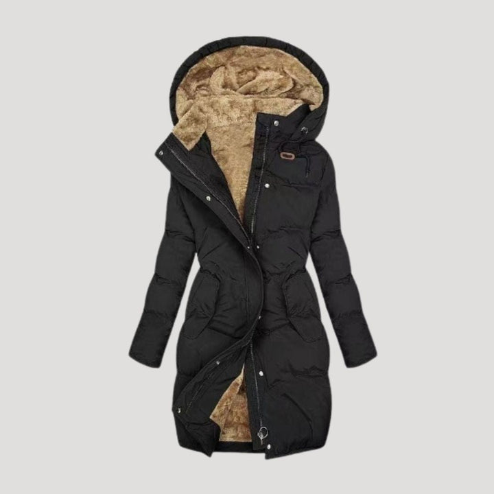 Mune | Women's long waterproof hooded coat made of faux fur for winter