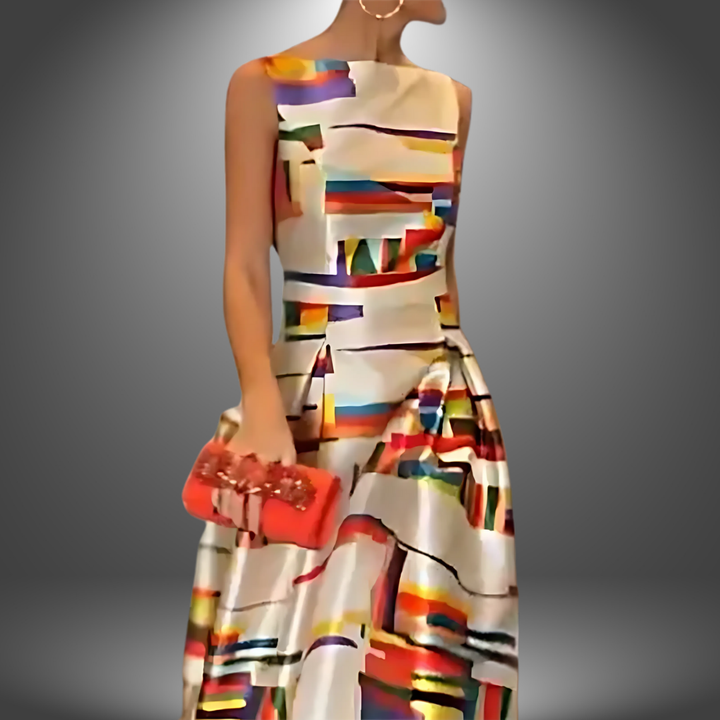 Women’s Stylish Colorblock Maxi Dress