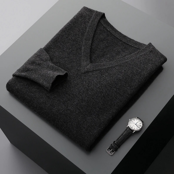 Mune | Cashmere Sweater Men V-Neck Soft Cashmere Knit Material