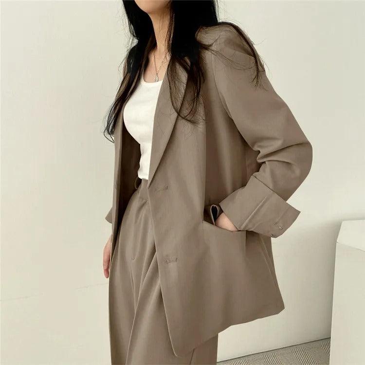 Women’s Tailored Suit Set with Long Blazer