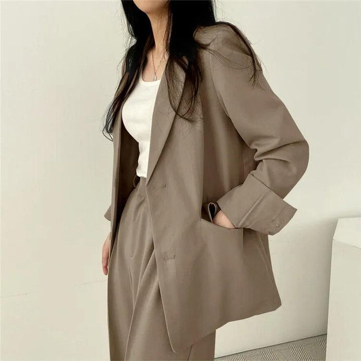 Women’s Tailored Suit Set with Long Blazer