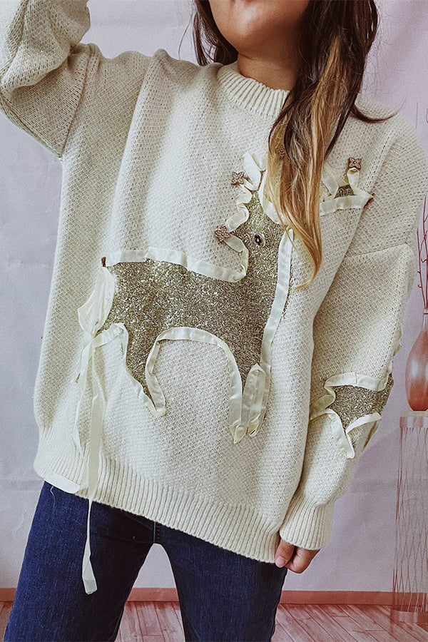 Mune | Christmas Pattern Knitted Round Neck Long Sleeve Sweater