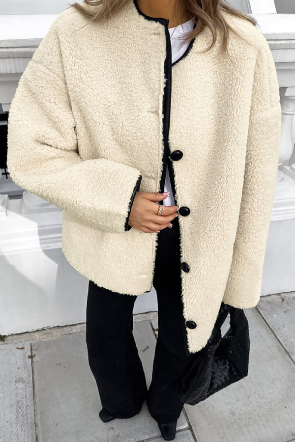 Mune | Patchwork Crew Neck Warm Loose Jacket