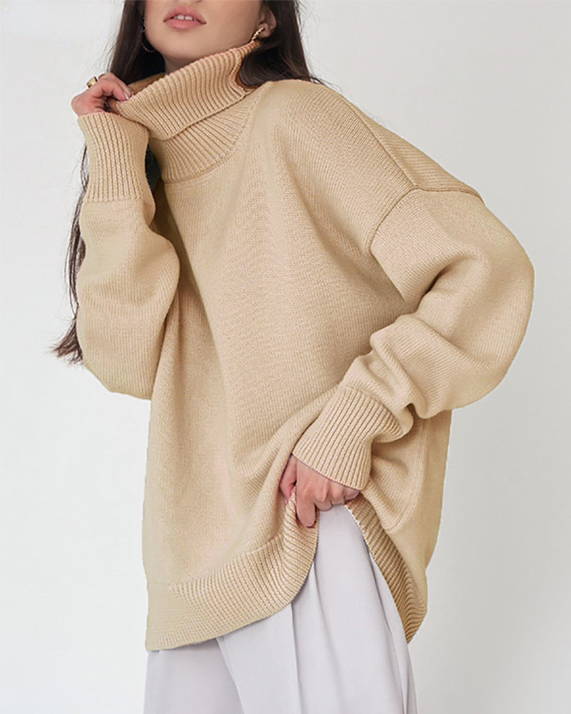 Mune | Elegant Oversized Women's Turtleneck Sweater Made Of Cotton