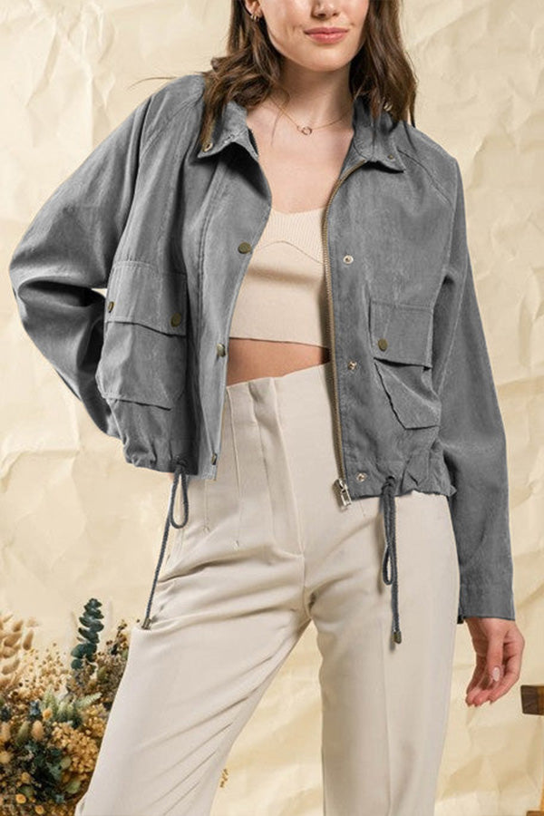 Mune | Checked Lapel Double-Button Two-Pocket Midi Jacket