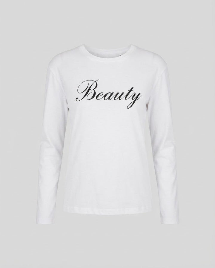 Women's long-sleeve lightweight oversized shirt with script print and round neck Mune Fashion