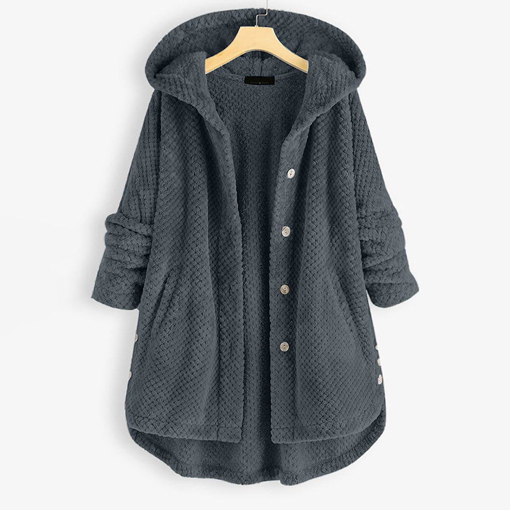Mune | Mid-length, reversible fleece jacket with hood for winter