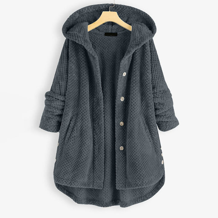 Mune | Mid-length, reversible fleece jacket with hood for winter