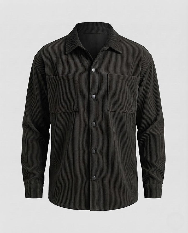 Men's cord overshirt with snap buttons, oversized fit and chest pockets Mune Fashion
