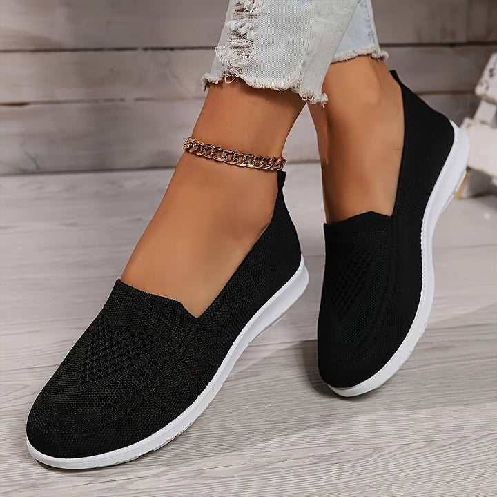 Mune Fashion | Solid Color Knitted Sneakers For Women