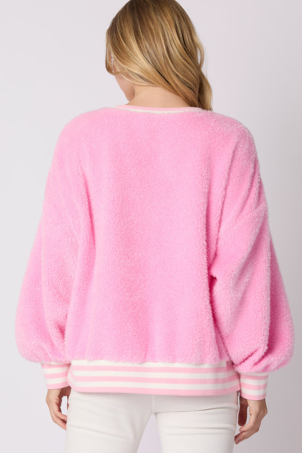 Mune | Christmas Letters Rhinestone Long Sleeve Round Neck Sweatshirt