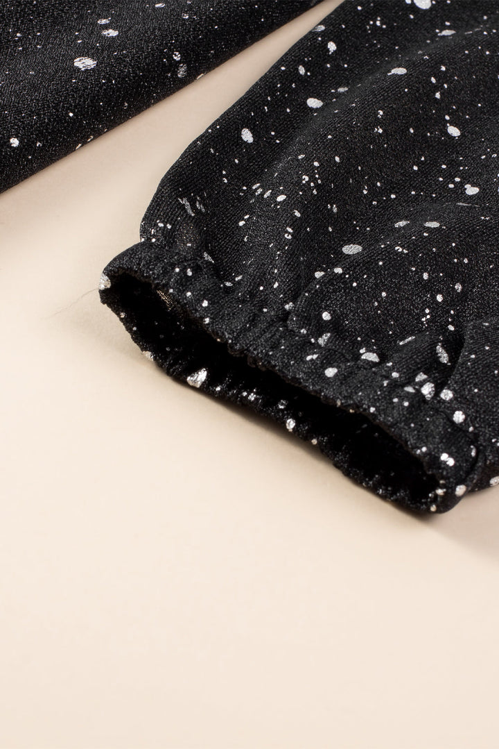 Mune | Elegant Black Glittering Dress With Mesh