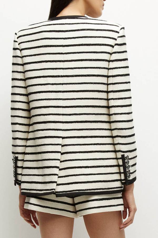 Mune | Striped Dickey Jacket In Ivory Black
