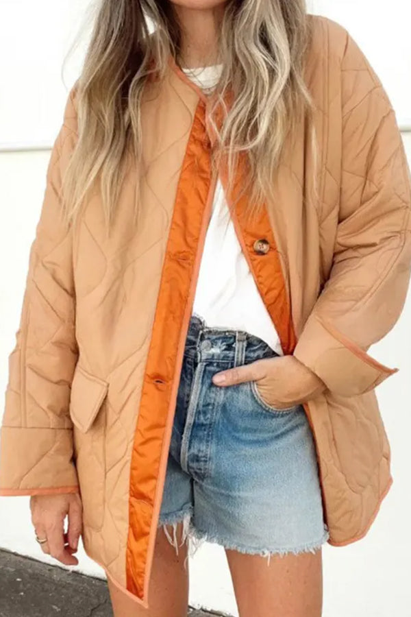 Mune | Loose Cotton Jacket Color Block Pocket Casual Jacket
