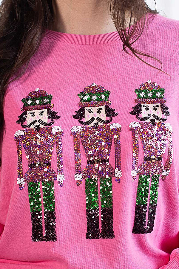 Mune | Christmas Guardian Sequin Loose Casual Sweatshirt
