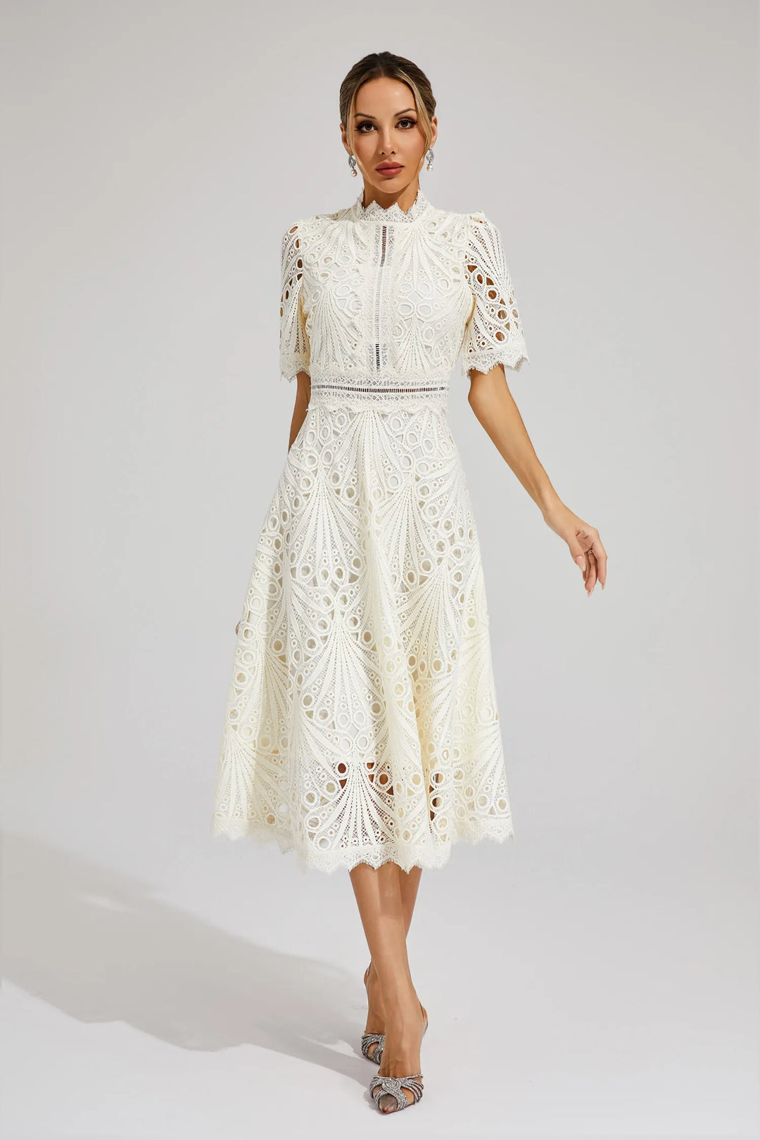 Mune | Elegant Lace Midi Dress for Women