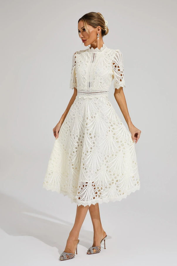 Mune | Elegant Lace Midi Dress for Women