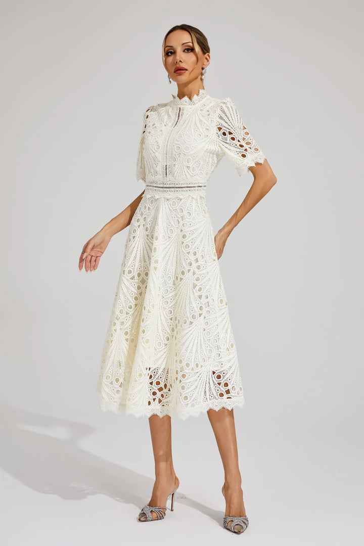 Mune | Elegant Lace Midi Dress for Women