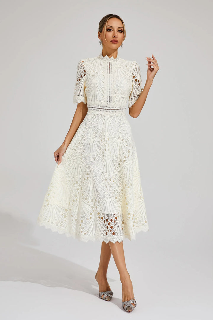 Mune | Elegant Lace Midi Dress for Women