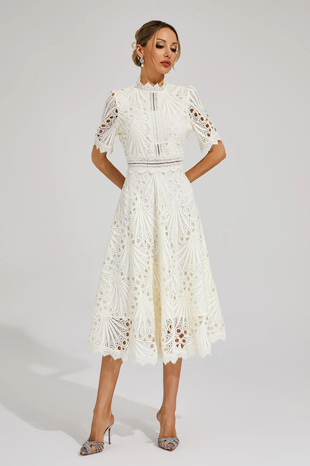 Mune | Elegant Lace Midi Dress for Women
