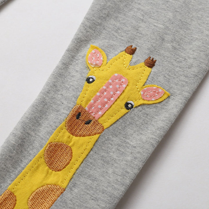 Girls' leggings with cute giraffe appliqué Mune Fashion