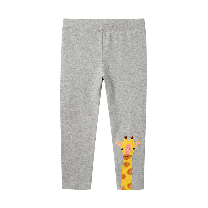 Girls' leggings with cute giraffe appliqué Mune Fashion