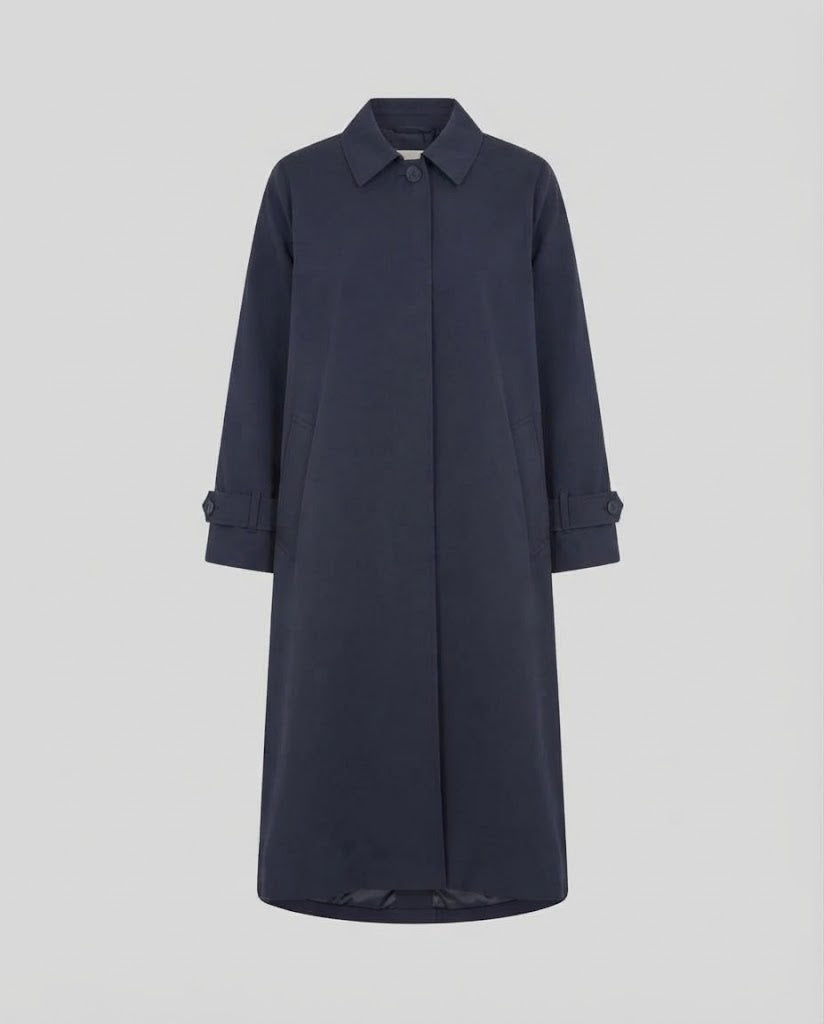 Women’s Long Oversized Trench Coat with Button Placket, Wide Sleeves and Boxy Silhouette Mune Fashion