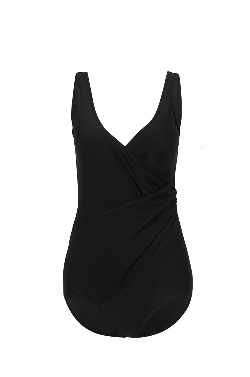 Ladies Elegant Wrap Swimsuit with Shaping Inserts Mune Fashion