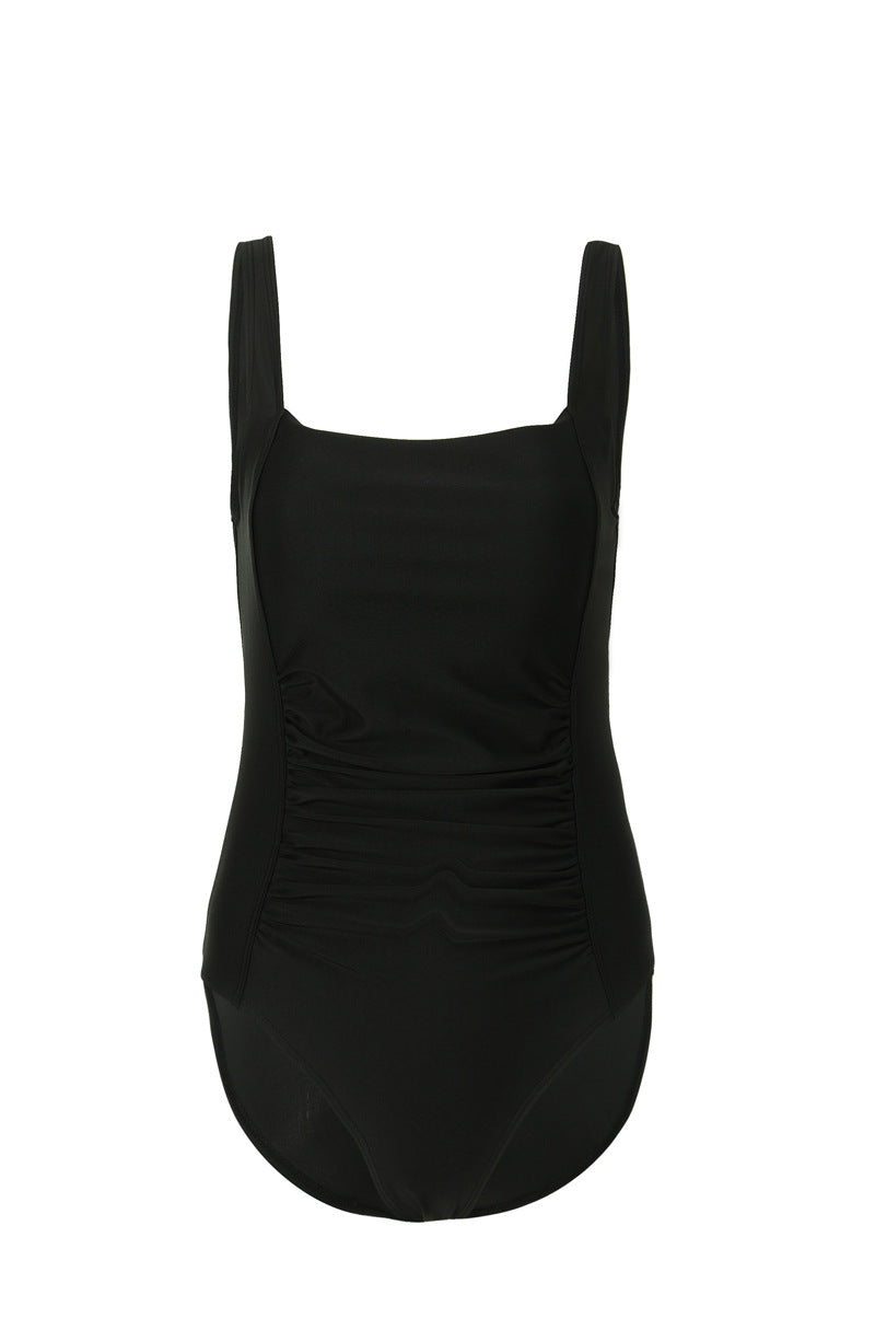 Women One-Piece Swimsuit with Refined Pleats Mune Fashion