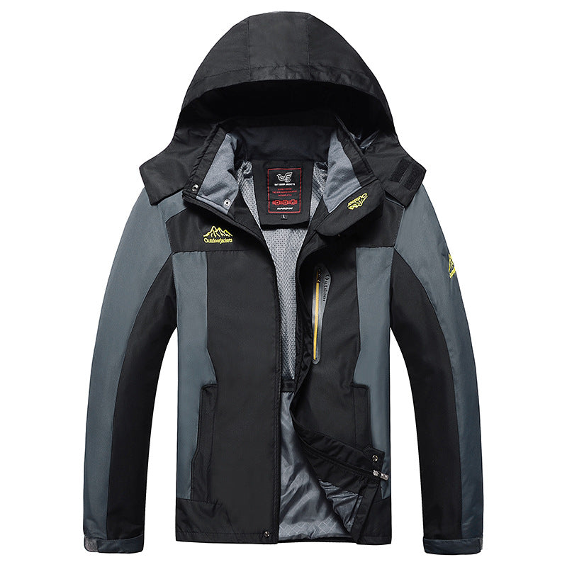 Men's three-layer softshell outdoor jacket with removable hood and welded seams Mune Fashion
