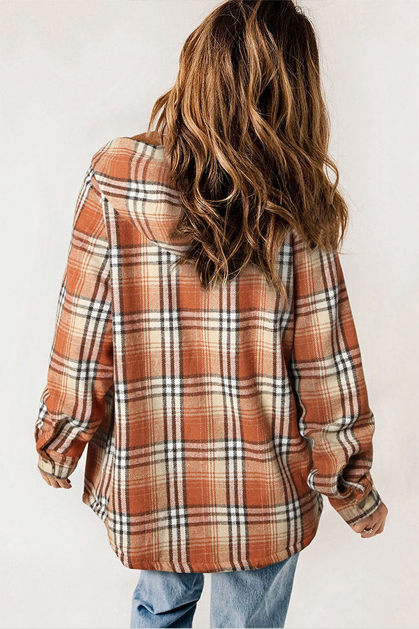 Mune | Button Sherpa Lined Hooded Flannel Jacket